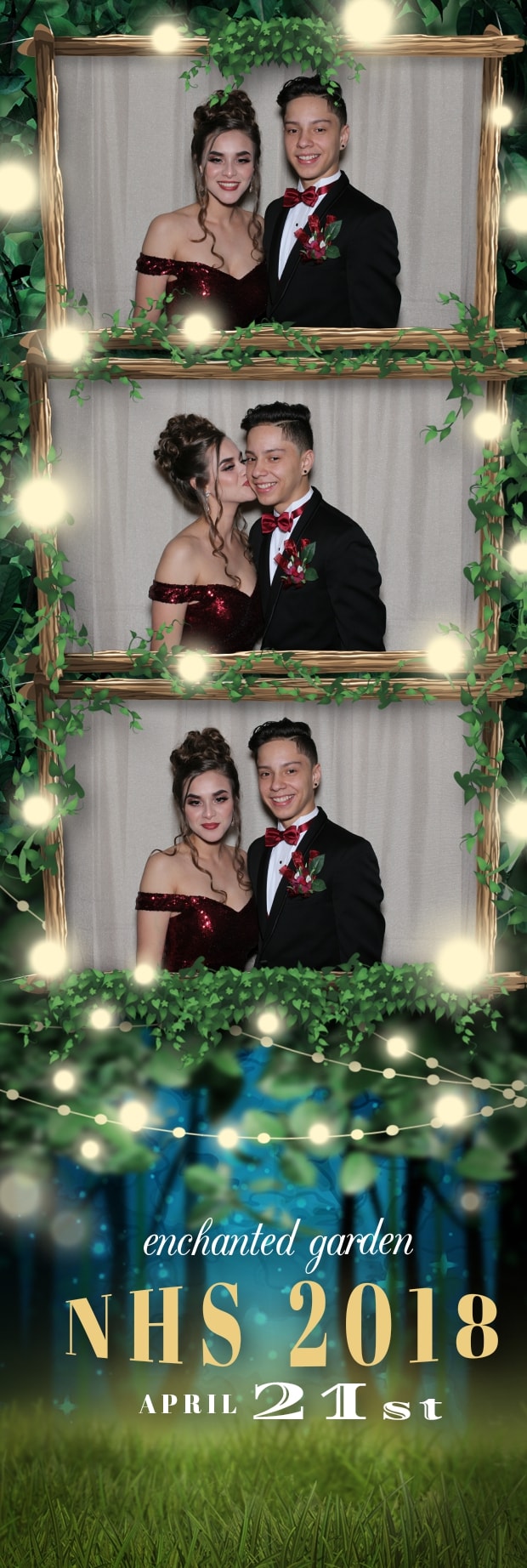 Couple formal prom photo booth strip